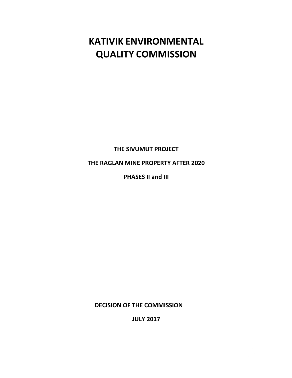 Kativikenvironmental Qualitycommission