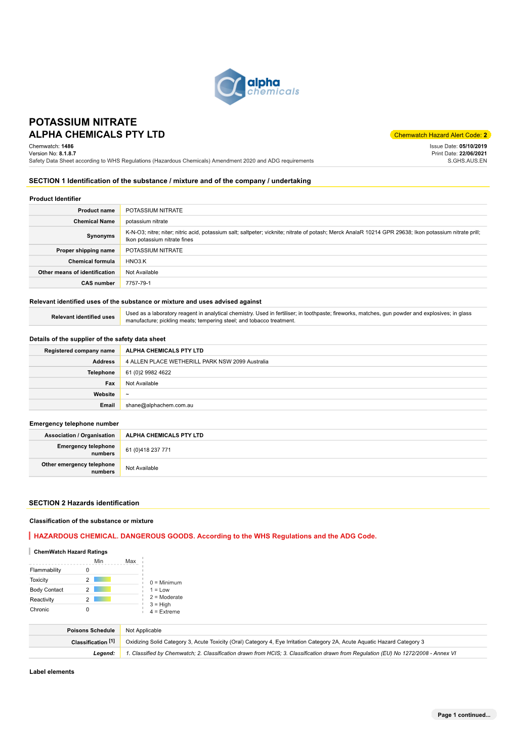 Potassium Nitrate