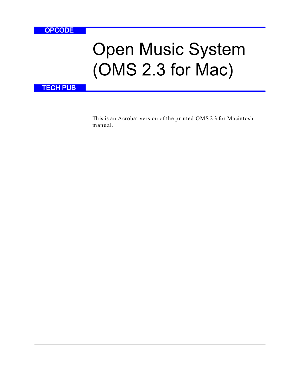 Open Music System 2.3 for Macintosh