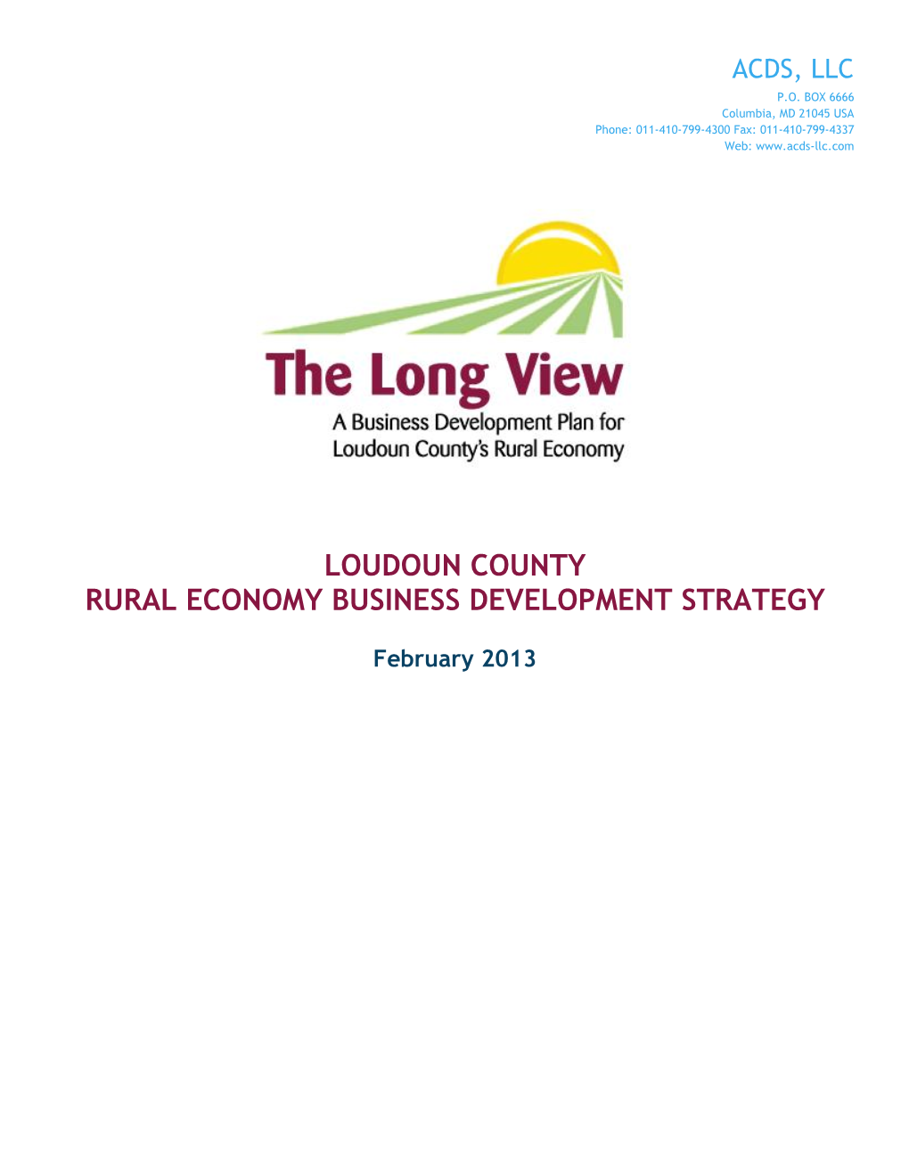 Loudoun County Rural Economy Business Development Strategy