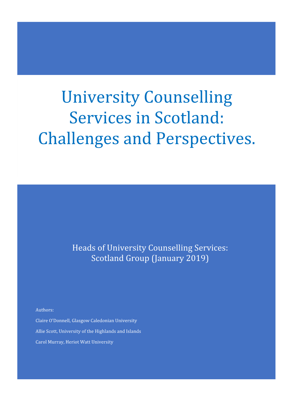 University Counselling Services in Scotland: Challenges and Perspectives