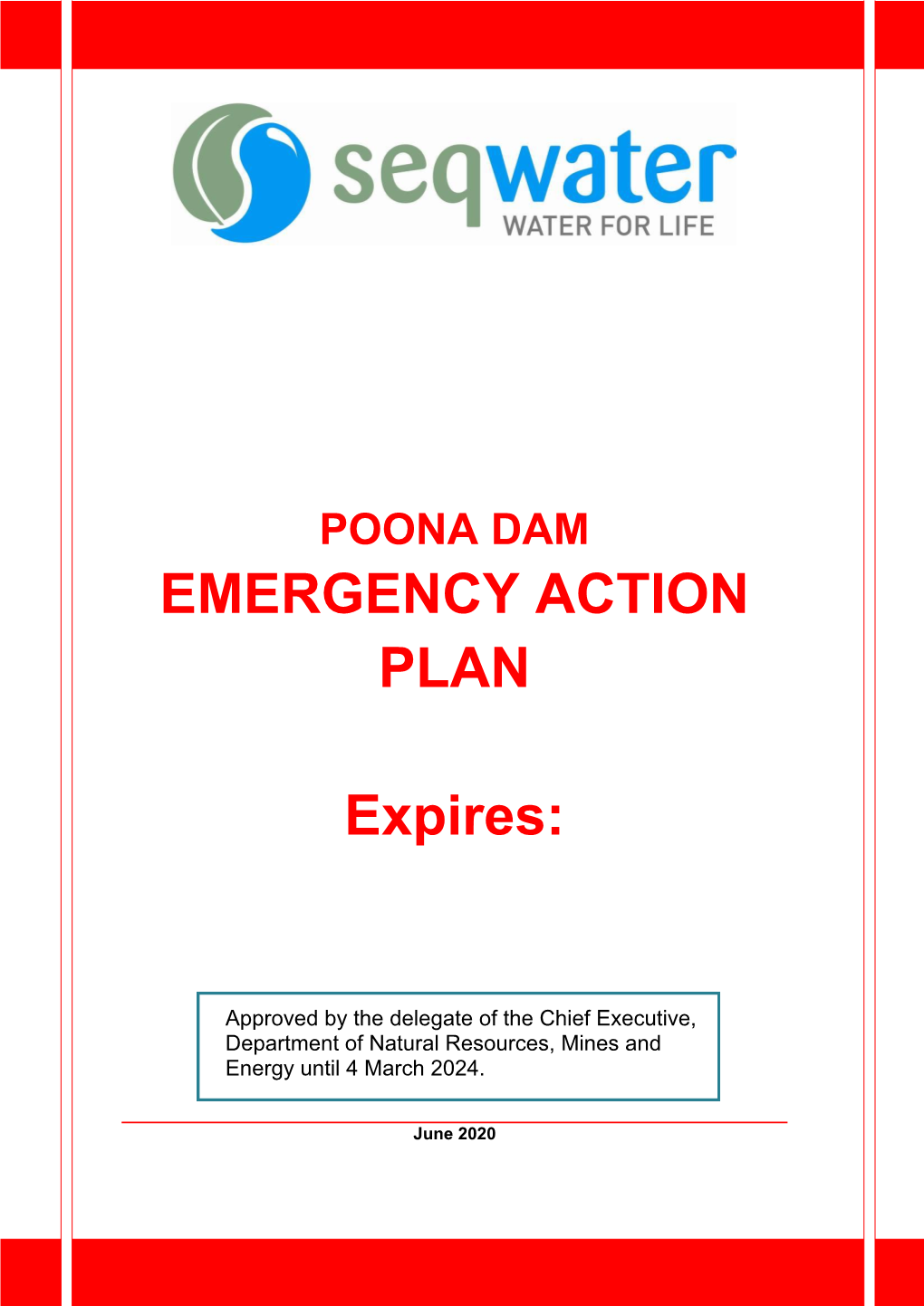 Poona Dam Emergency Action Plan