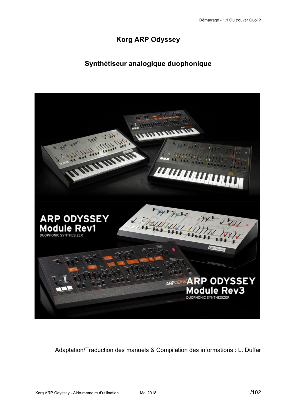 Korg ARP Odyssey Synthétiseur Analogique Duophonique