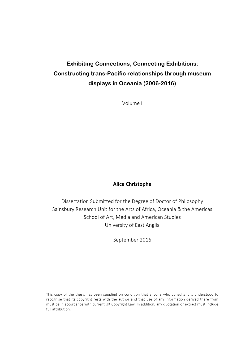 Constructing Trans-Pacific Relationships Through Museum Displays in Oceania (2006-2016)