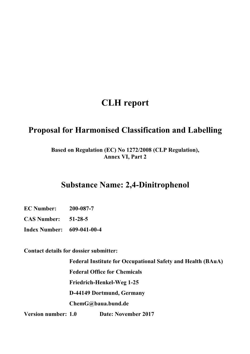 Clh Report for 2,4-Dinitrophenol