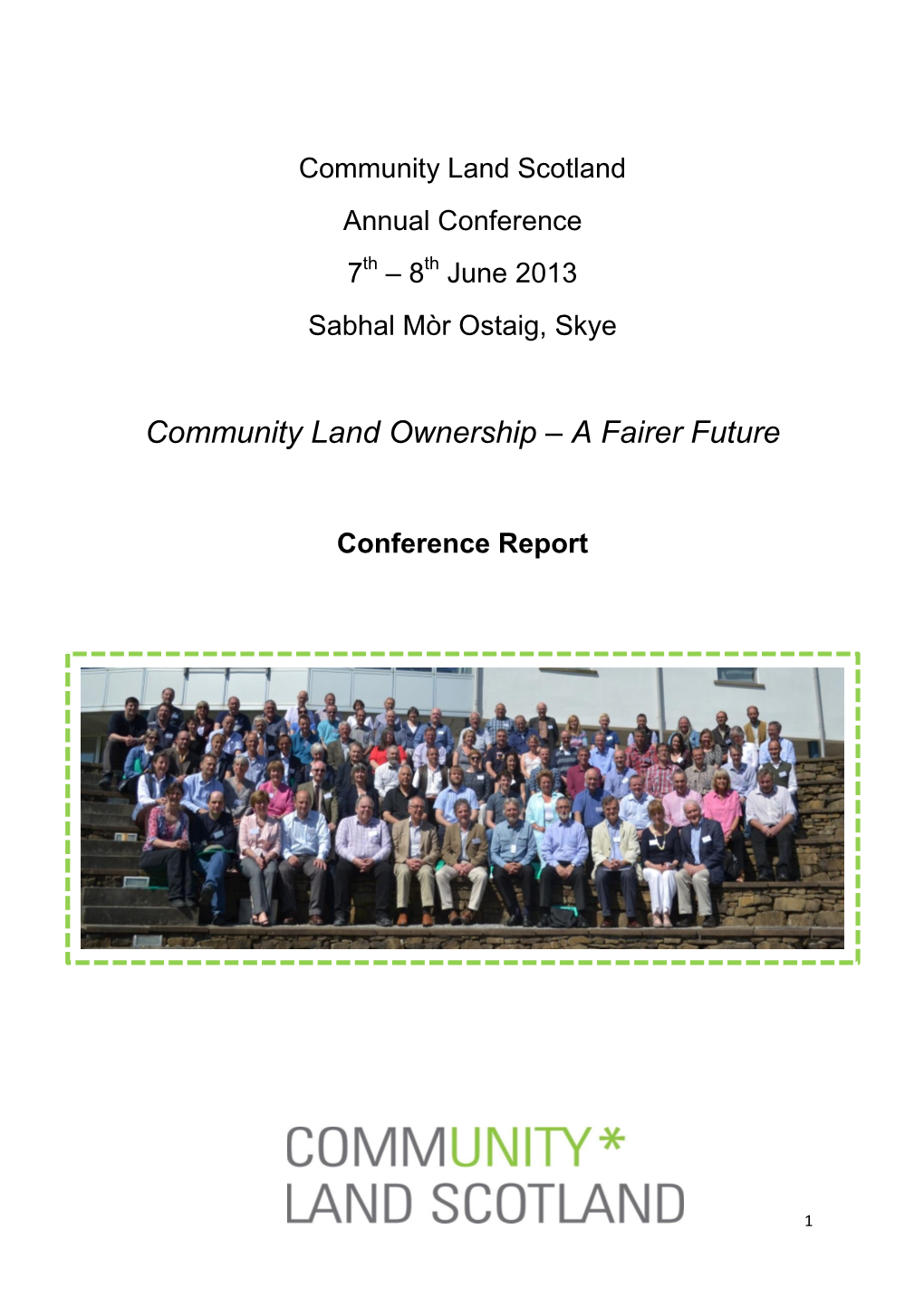 Community Land Scotland Conference Report