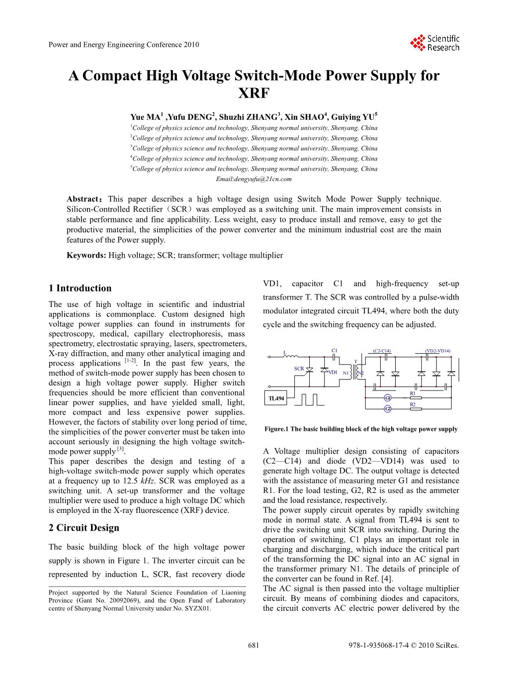 A Compact High Voltage Switch-Mode Power Supply for XRF