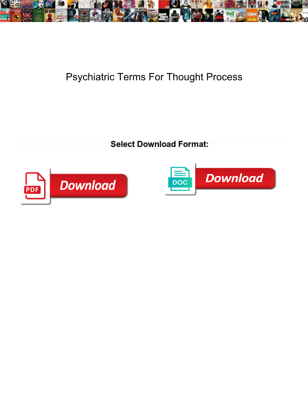 Psychiatric Terms for Thought Process
