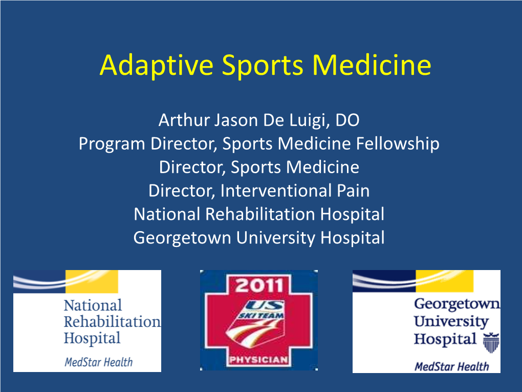 Adaptive Sports Medicine