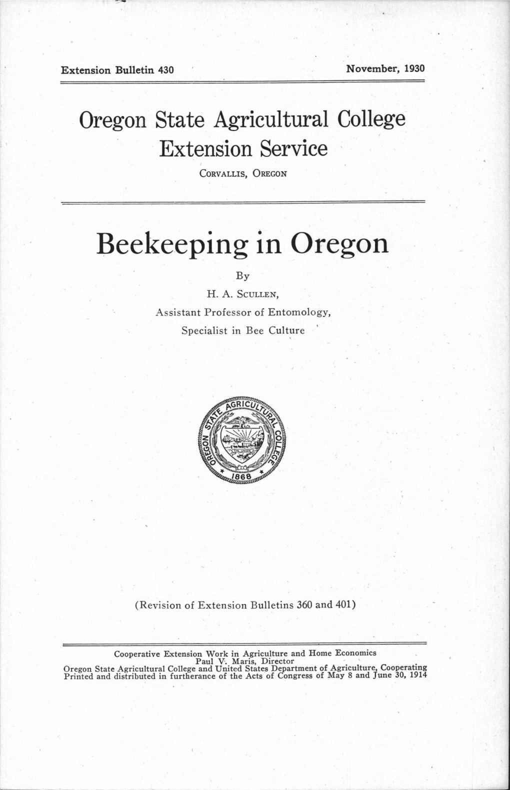 Beekeeping in Oregon by H