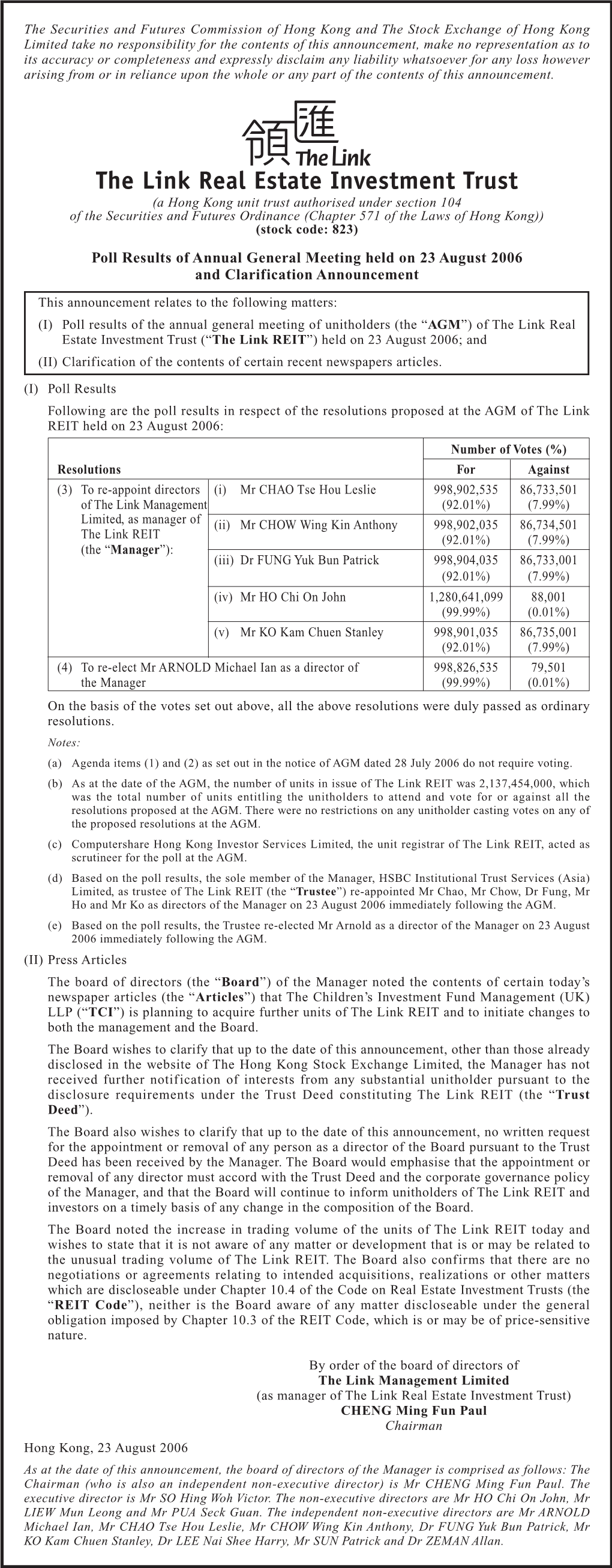 The Link Real Estate Investment Trust