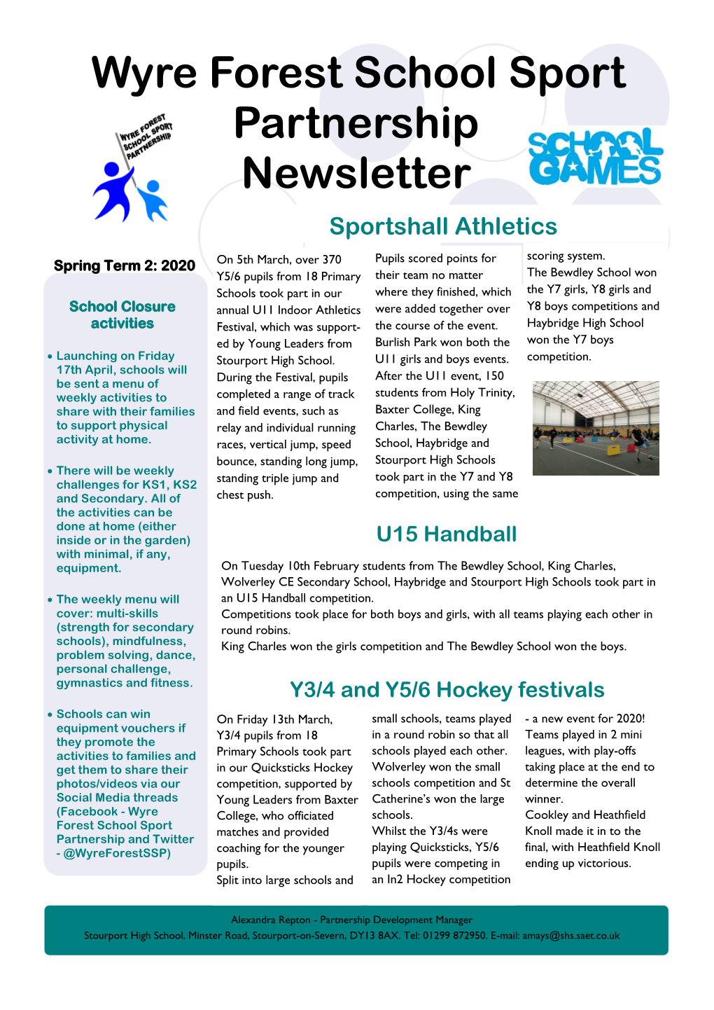 Wyre Forest School Sport Partnership Newsletter Sportshall Athletics