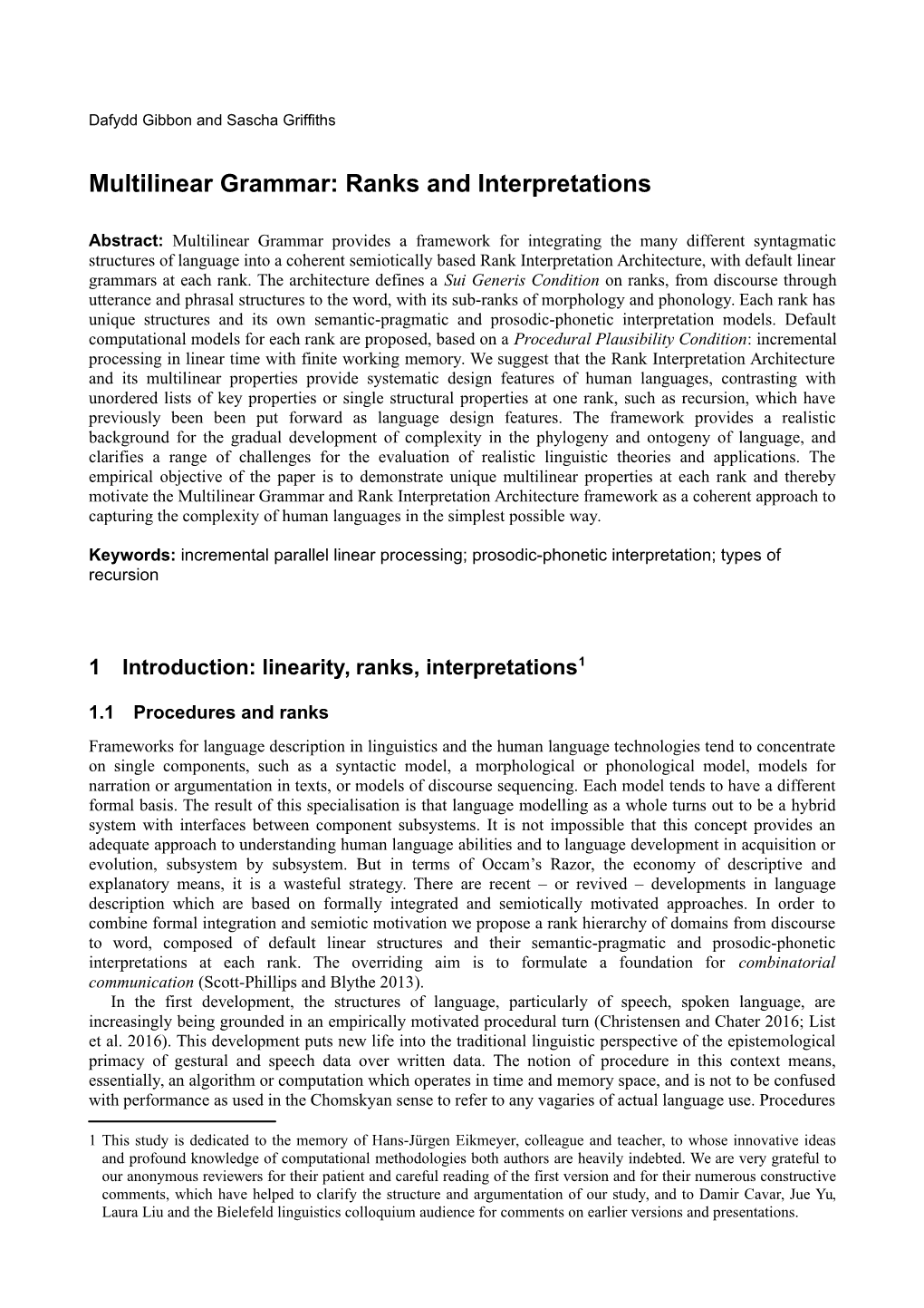 Multilinear Grammar: Ranks and Interpretations