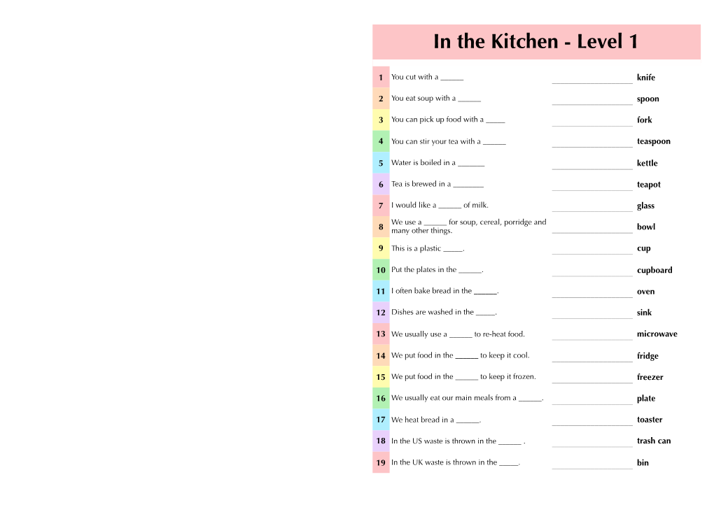 In the Kitchen - Level 1