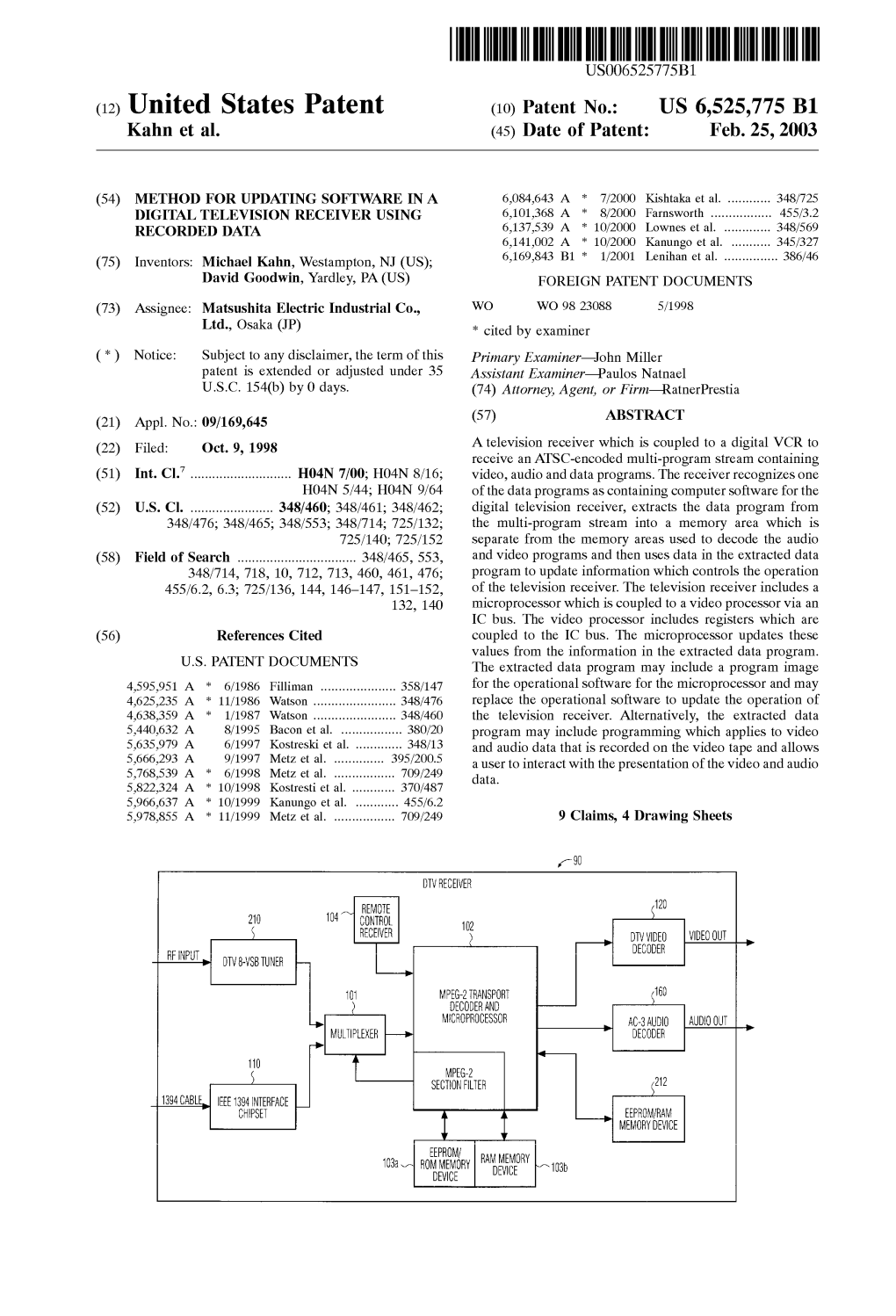 (12) United States Patent (10) Patent No.: US 6,525,775 B1 Kahn Et Al