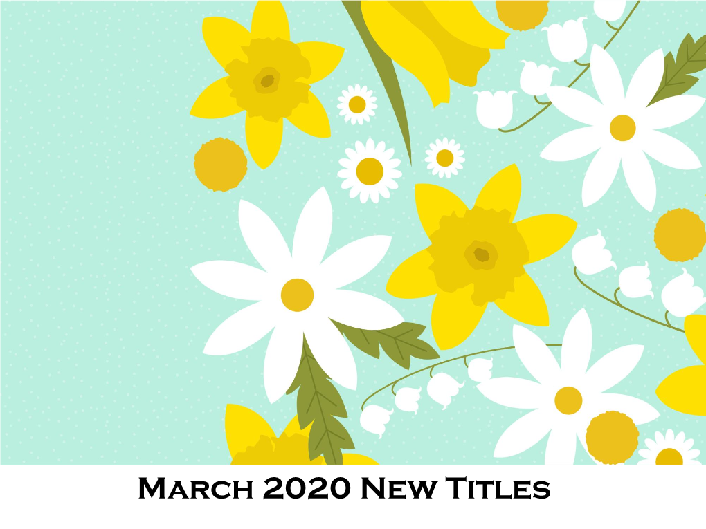 March 2020 New Titles FICTION