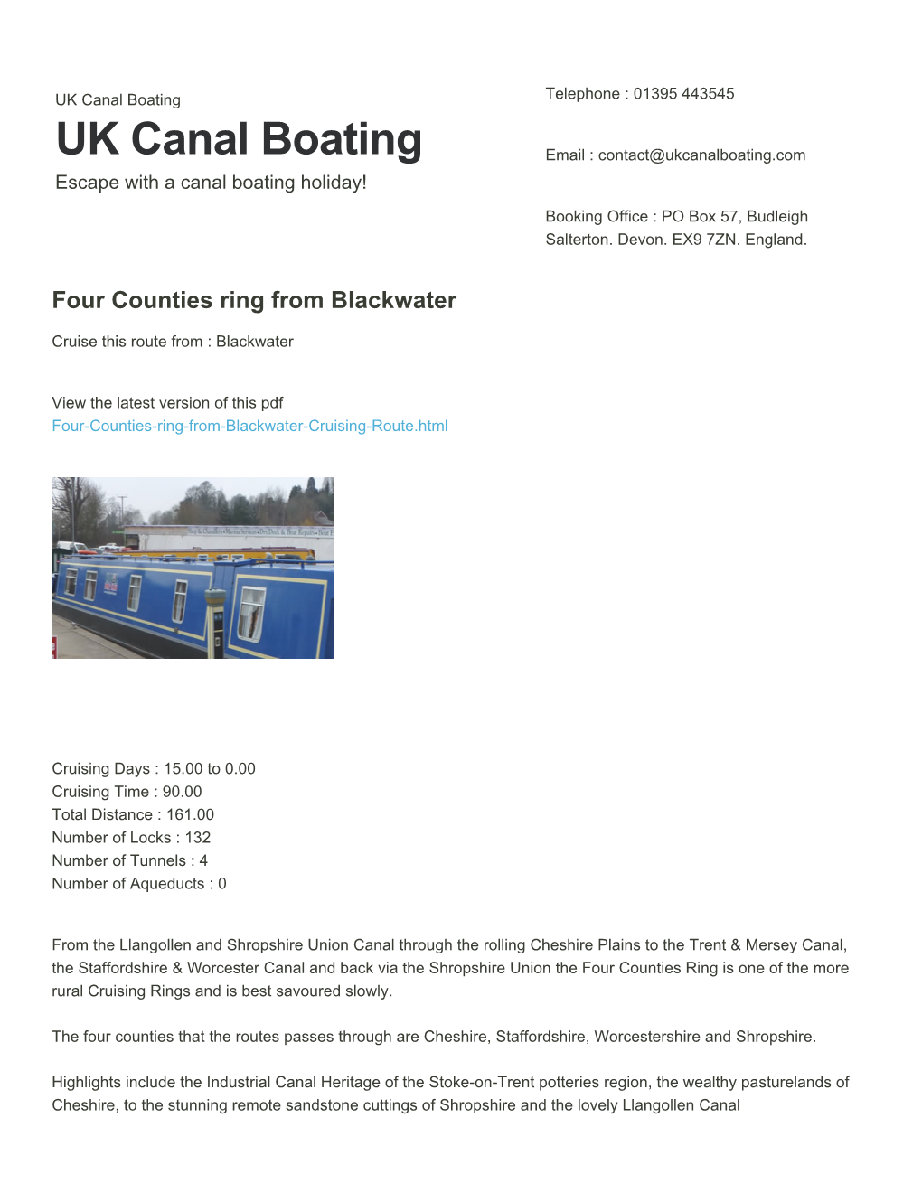 Four Counties Ring from Blackwater | UK Canal Boating