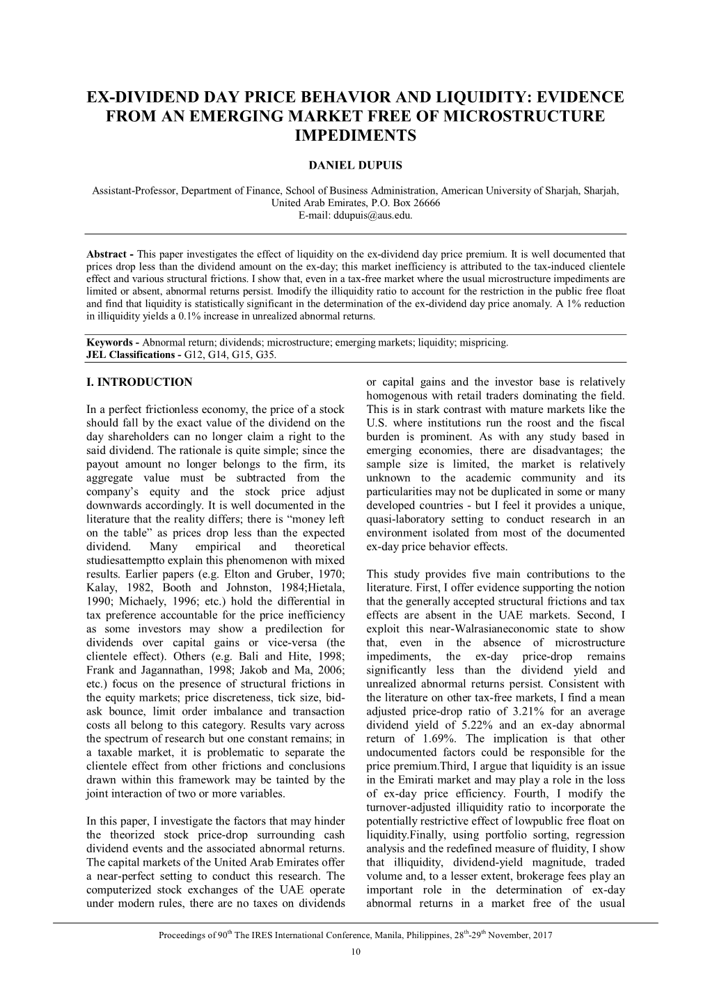 Ex-Dividend Day Price Behavior and Liquidity: Evidence from an Emerging Market Free of Microstructure Impediments