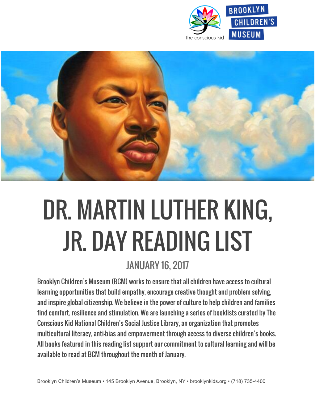 Dr. Martin Luther King, Jr. Day Reading List January 16, 2017