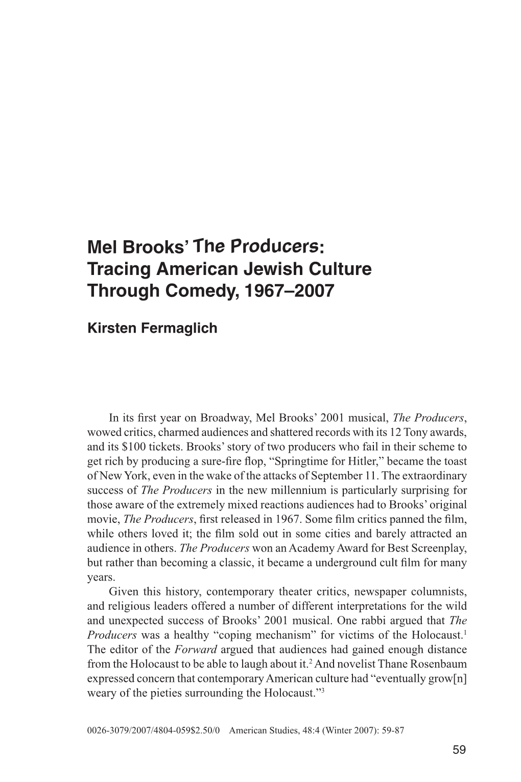 Mel Brooks' the Producers