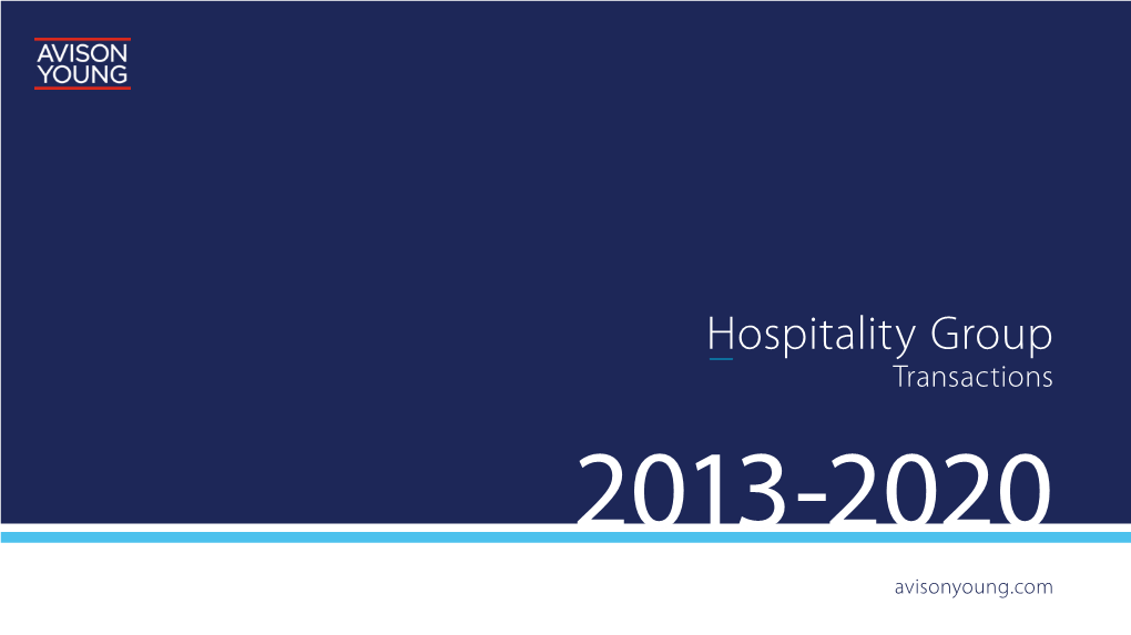 Hospitality Group Transactions 2013-2020