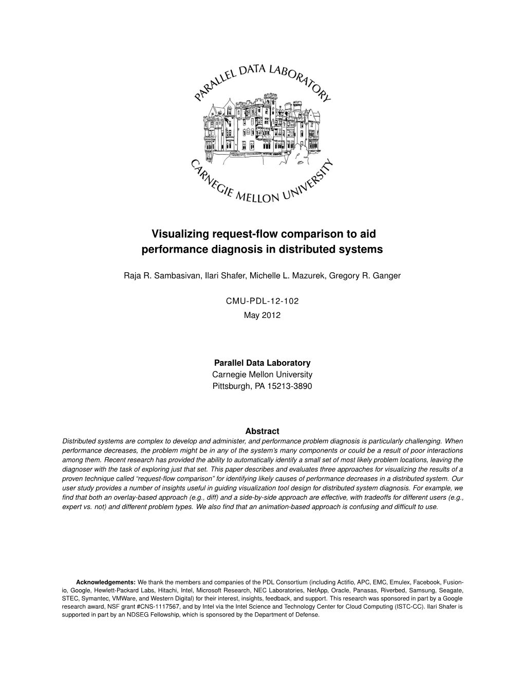 Visualizing Request-Flow Comparison to Aid Performance Diagnosis in Distributed Systems