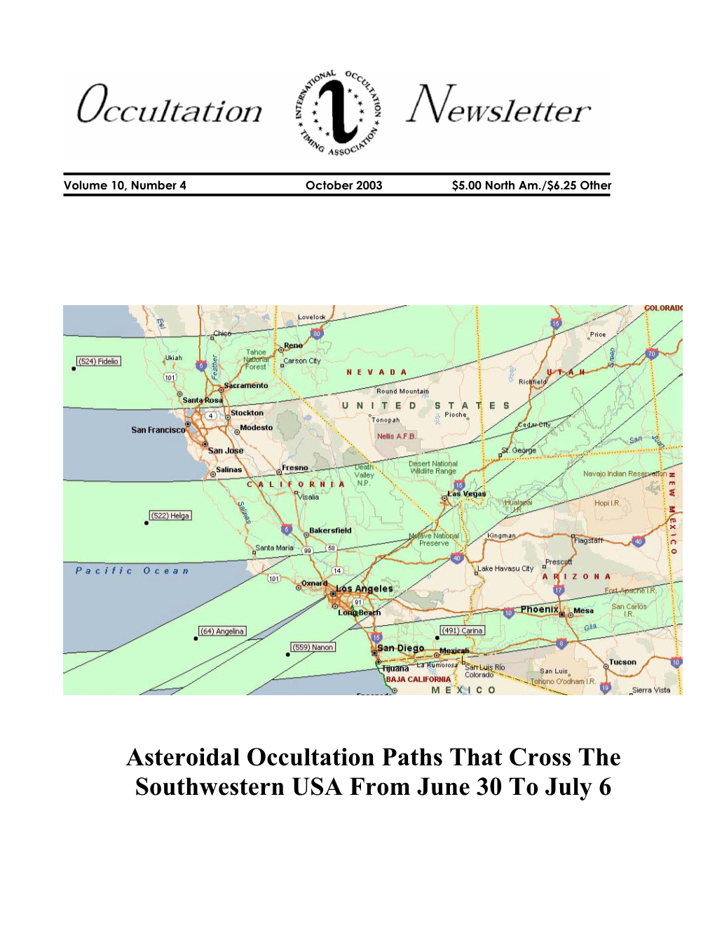 Occultation Newsletter Volume 8, Number 4