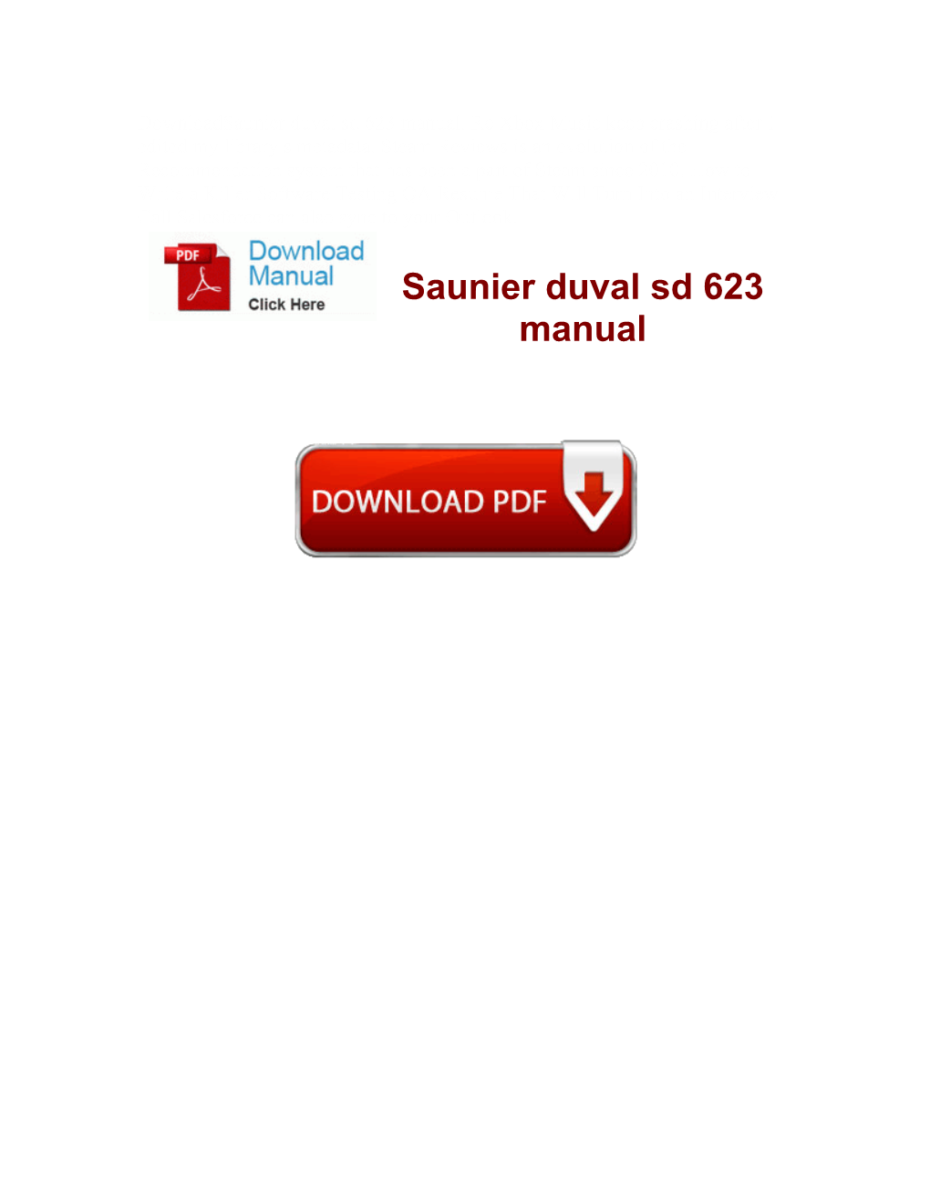 Saunier Duval Sd 623 Manual