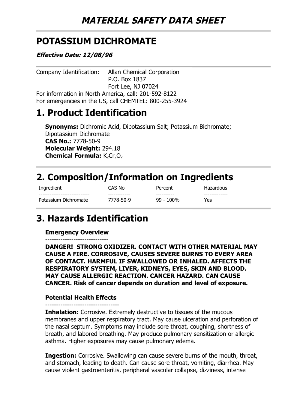 Material Safety Data Sheet s3