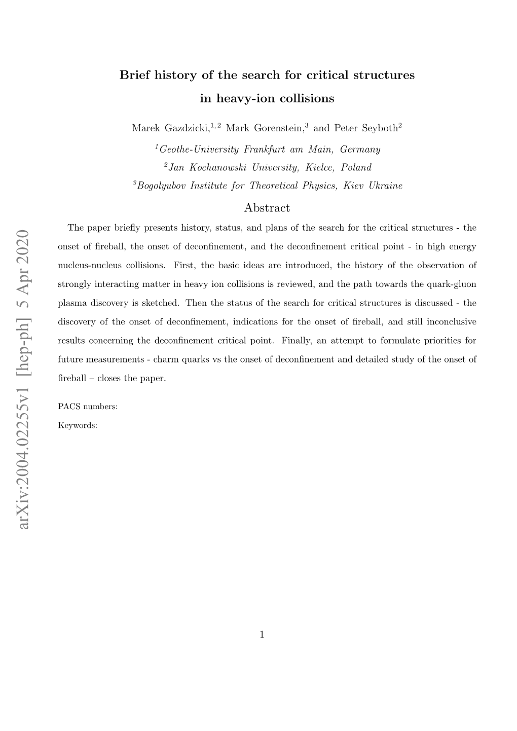 Arxiv:2004.02255V1 [Hep-Ph] 5 Apr 2020