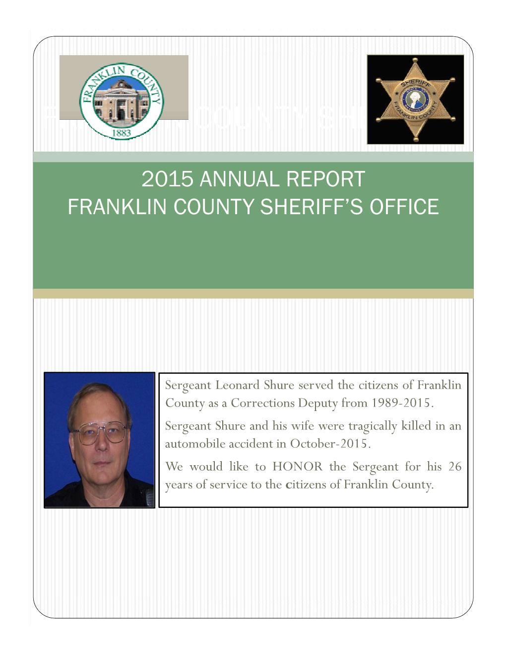 2015 Annual Report Franklin County Sheriff's Office