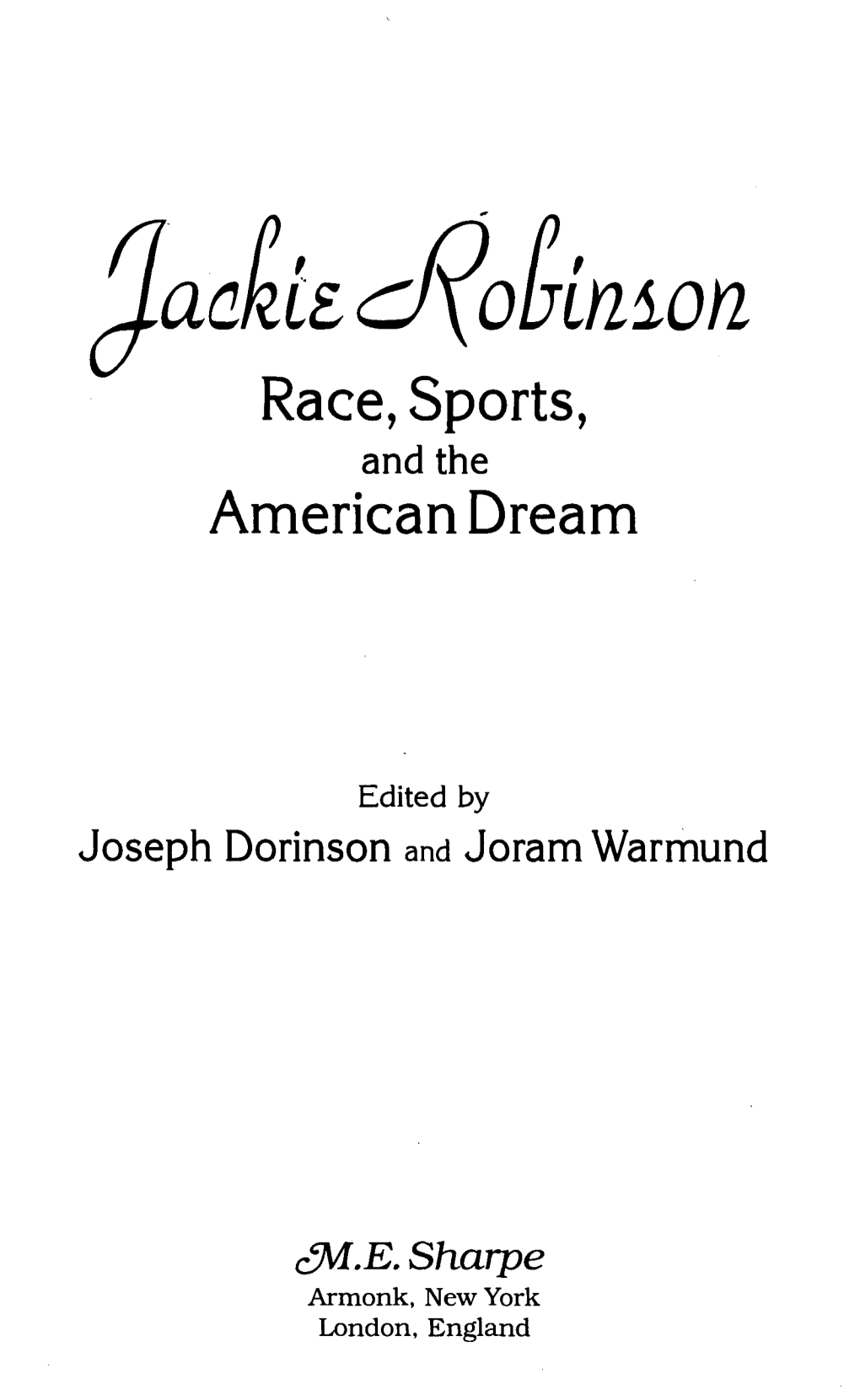 Kie, Cl\Ouiinion Race, Sports, and the American Dream