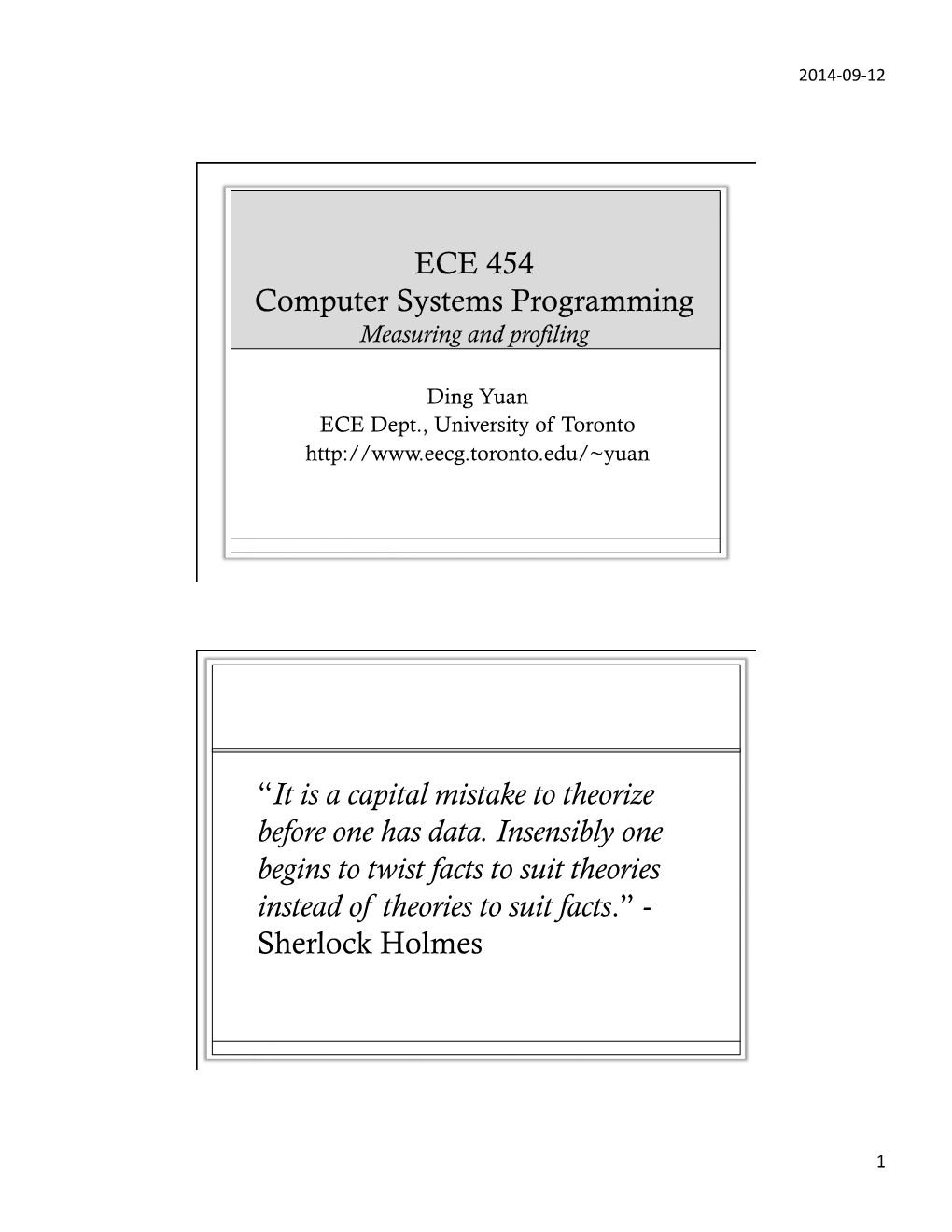 ECE 454 Computer Systems Programming Measuring and Profiling