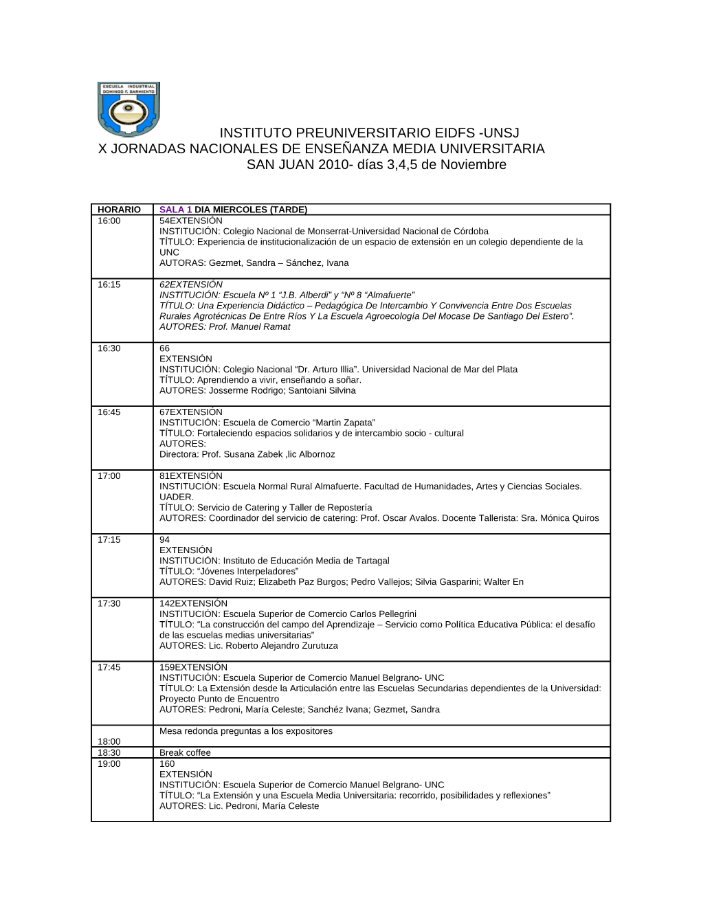 JEMU-Horarios Miercoles Tarde.Pdf