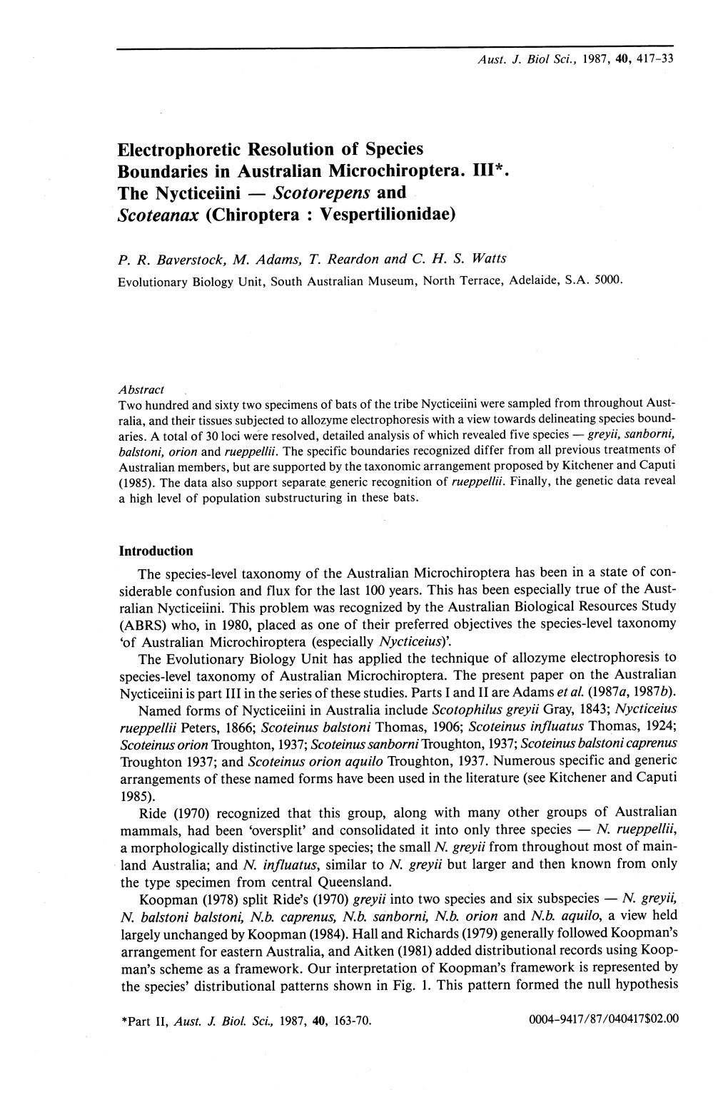 Scotorepens and Scoteanax (Chiroptera : Vespertilionidae)