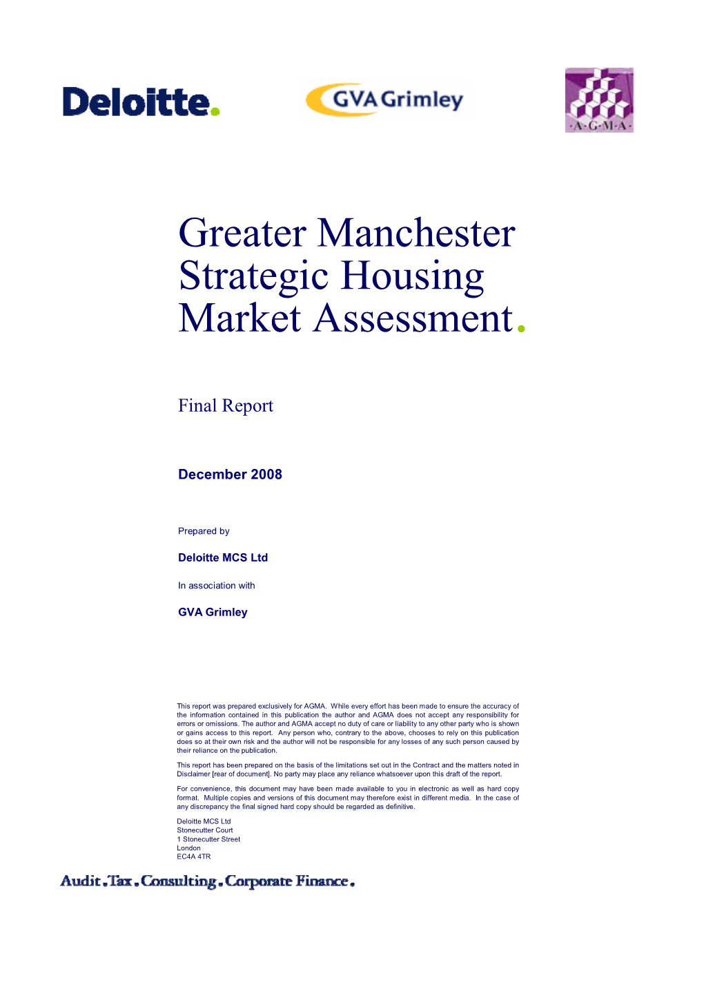 Greater Manchester Strategic Housing Market Assessment Report