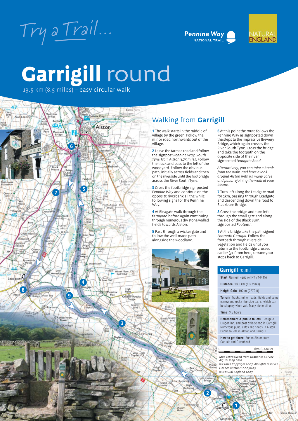 Garrigill Round 13.5 Km (8.5 Miles) – Easy Circular Walk