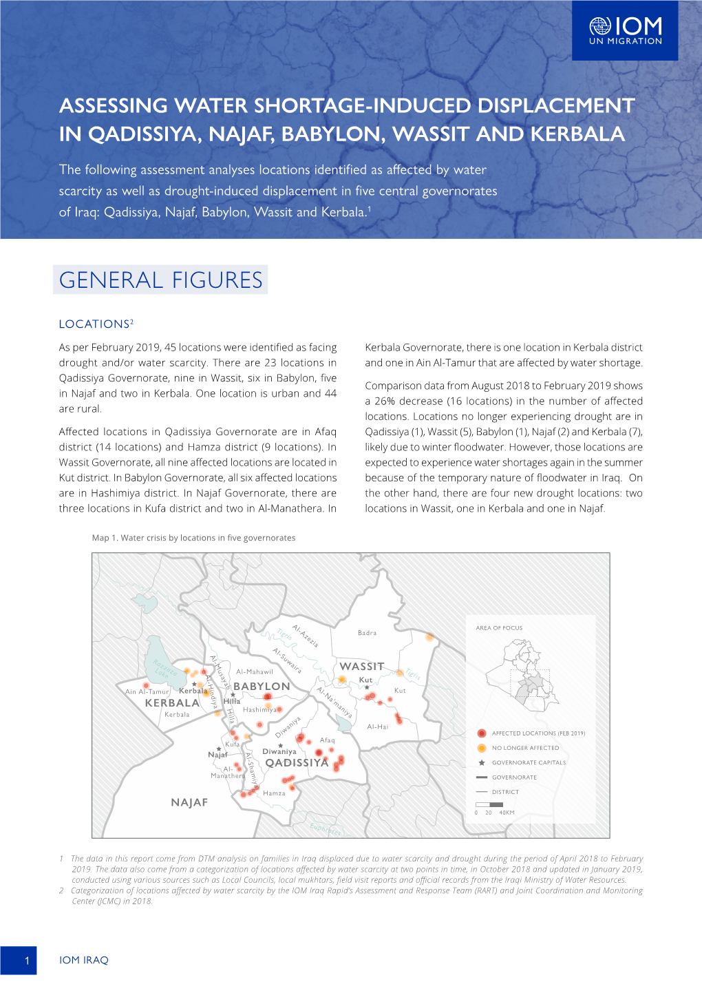 Assessing Water Shortage-Induced Displacement in Qadissiya, Najaf, Babylon, Wassit and Kerbala