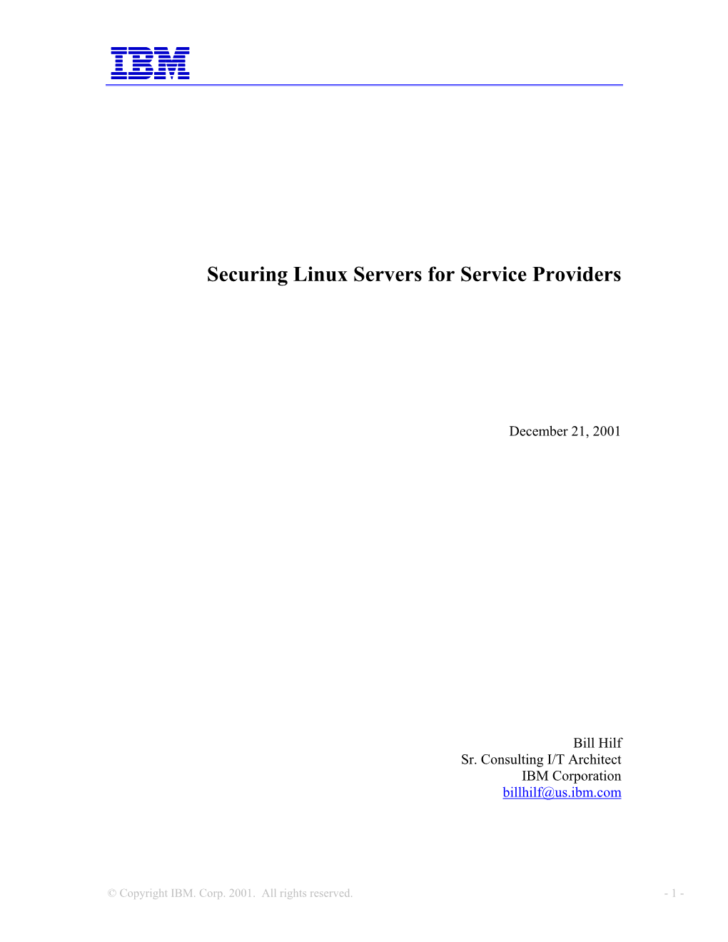 Securing Linux Servers for Service Providers