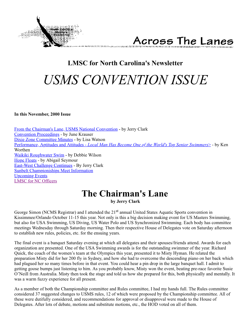 Usms Convention Issue