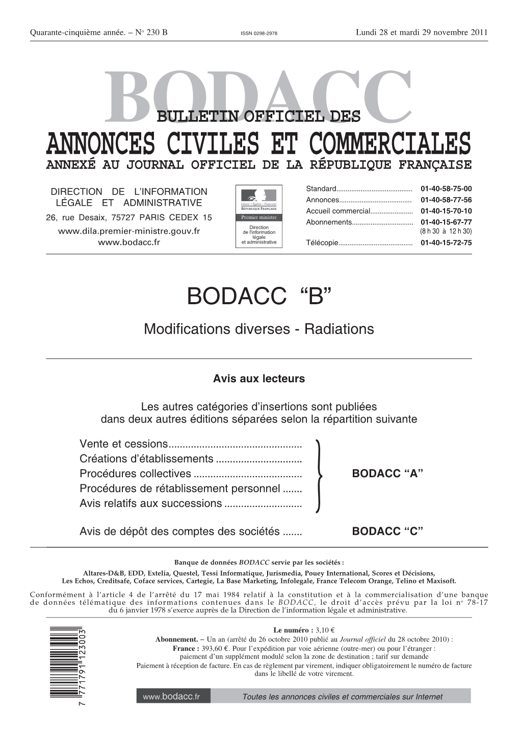 Bodacc Bulletin Officiel Des Annonces Civiles Et