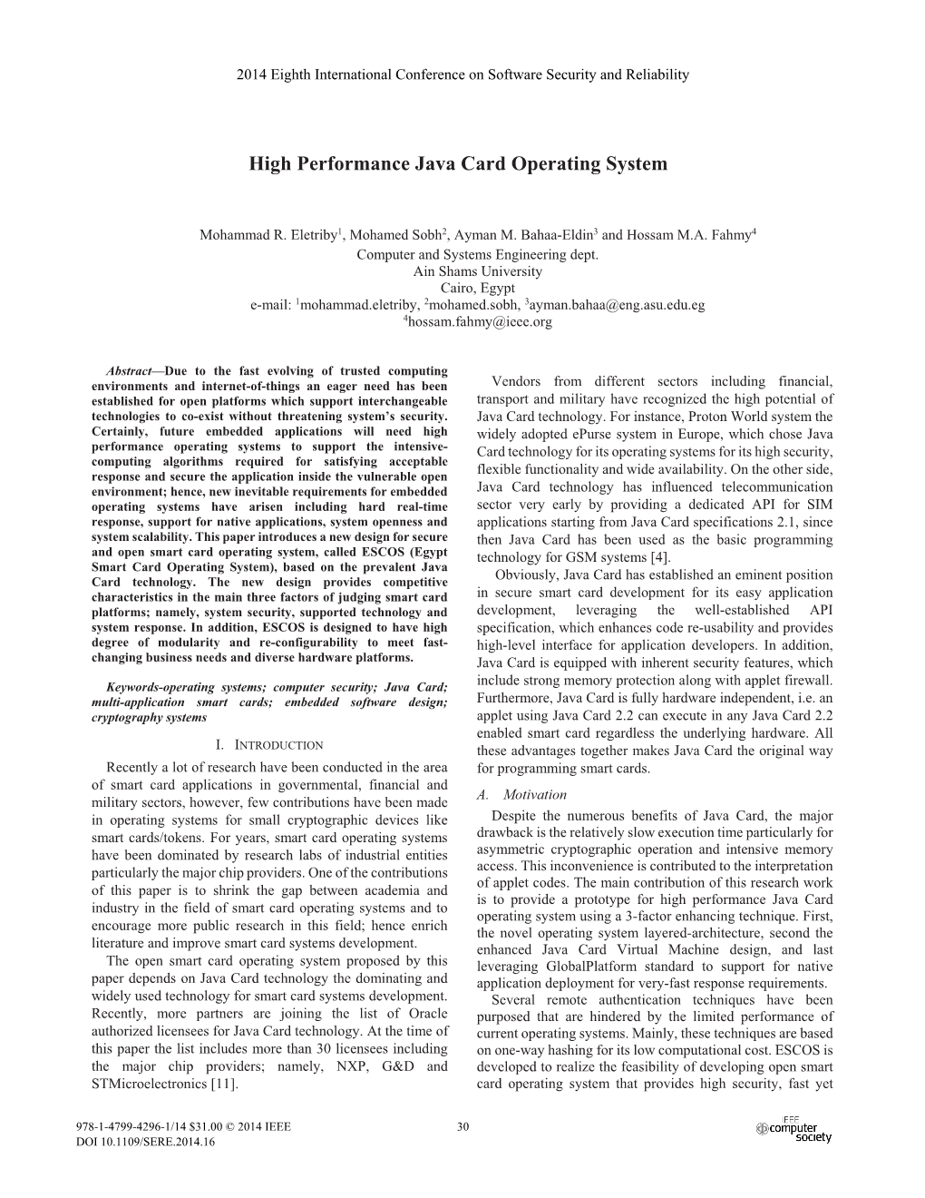 High Performance Java Card Operating System