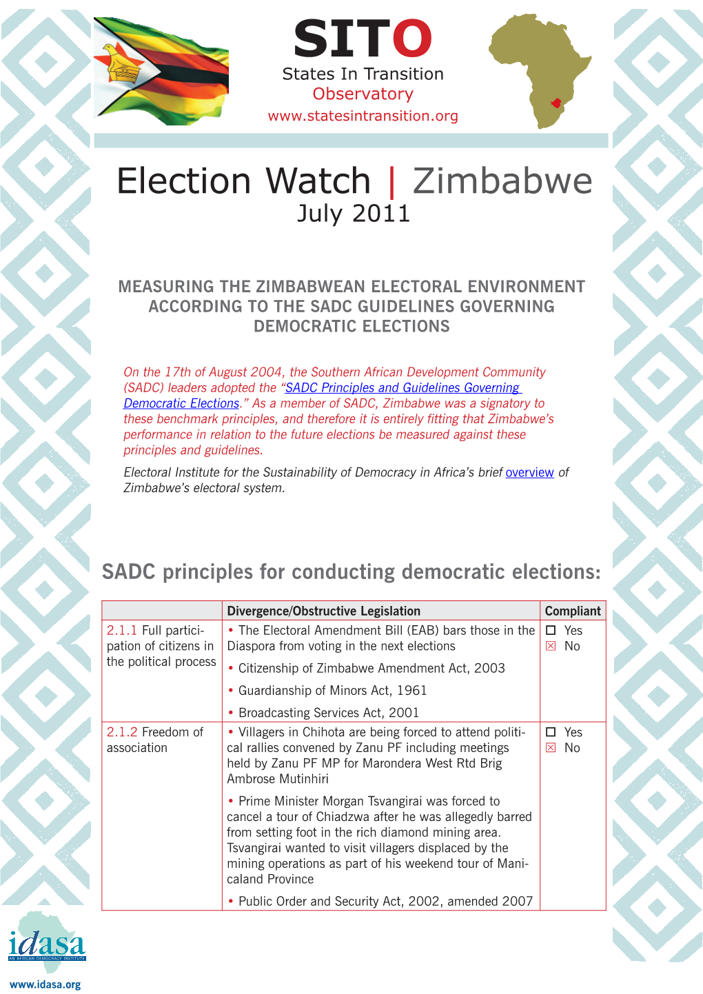 Election Watch | Zimbabwe July 2011