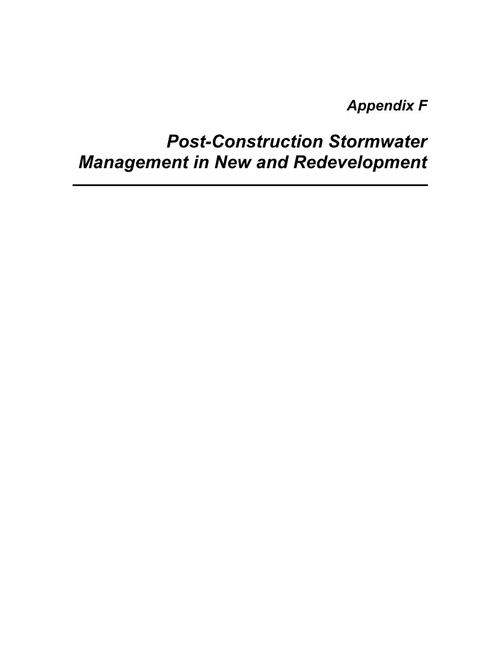 Post-Construction Stormwater Management in New and Redevelopment