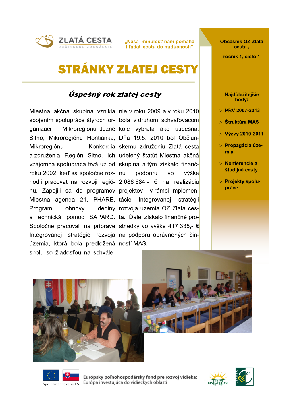 Stránky Zlatej Cesty