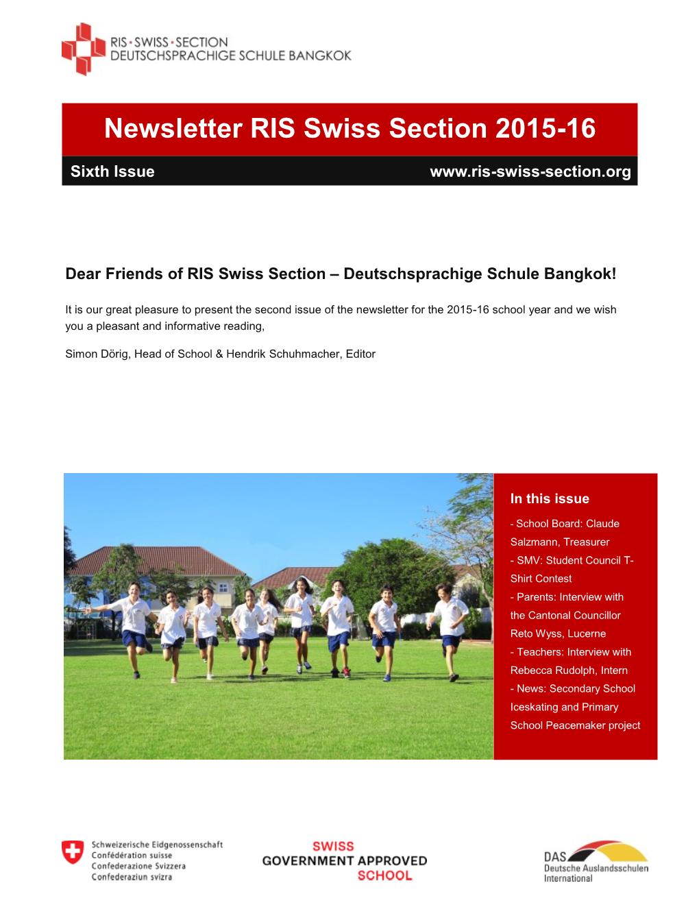 Newsletter RIS Swiss Section 2015-16