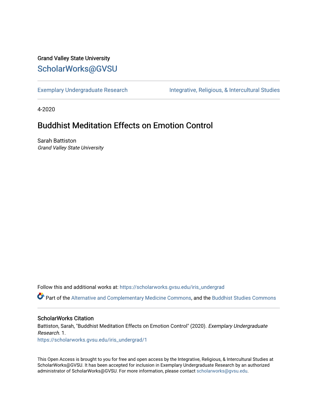 Buddhist Meditation Effects on Emotion Control