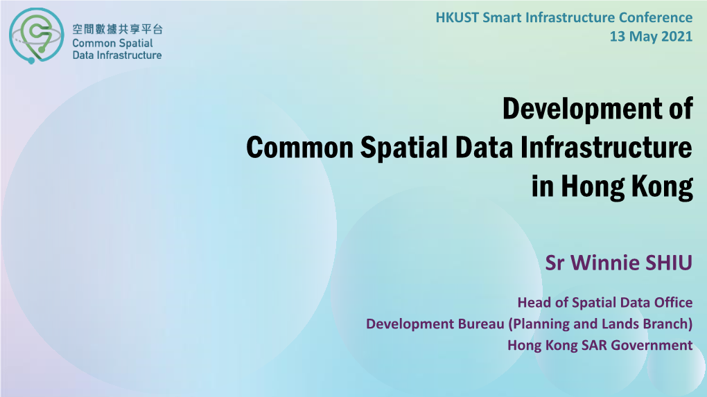 Development of Common Spatial Data Infrastructure in Hong Kong