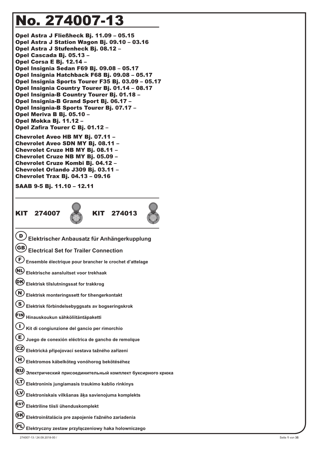 No. 274007-13 Opel Astra J Fließheck Bj