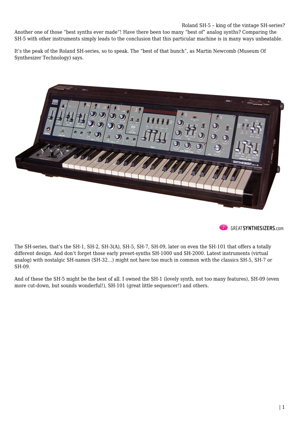 Roland SH-5 – King of the Vintage SH-Series?